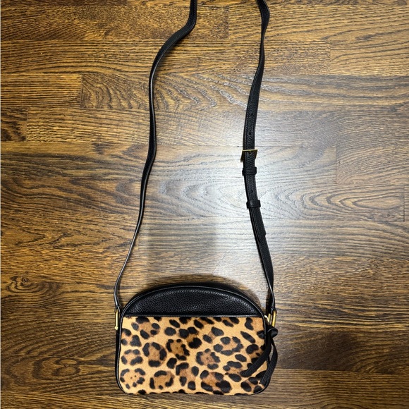 J. Crew Devon Camera Bag in Black and Brown Animal Print - Picture 4 of 6